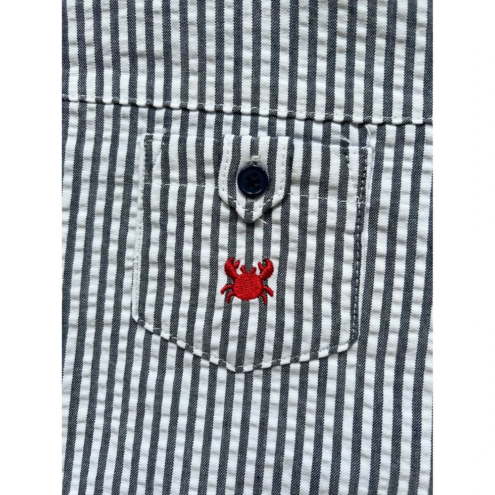 NWT Little Me Baby Boy Nautical 3 Piece Set Polo Shorts Seersucker Romper 3M